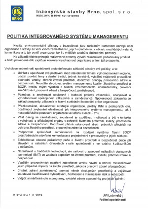 Politika integrovaného systému managementu
